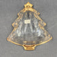 Candy Dish Christmas Tree Shaped Studio Nova Clear Crystal Gold Trim Japan 6"