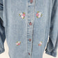 Rosemary & Ivy Embroidered Long Sleeve Button Front Denim Shirt/Jacket XL