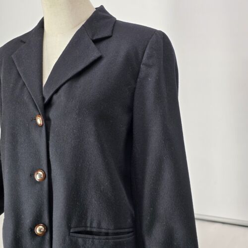 Club Classics Wool Blazer Women's 6 Black Lined Single Breasted 3-Button Pockets