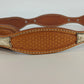 Brown Leather Basketweave Ranger Belt No Buckle 1.5" Marked 38 Vintage JJ Stamp