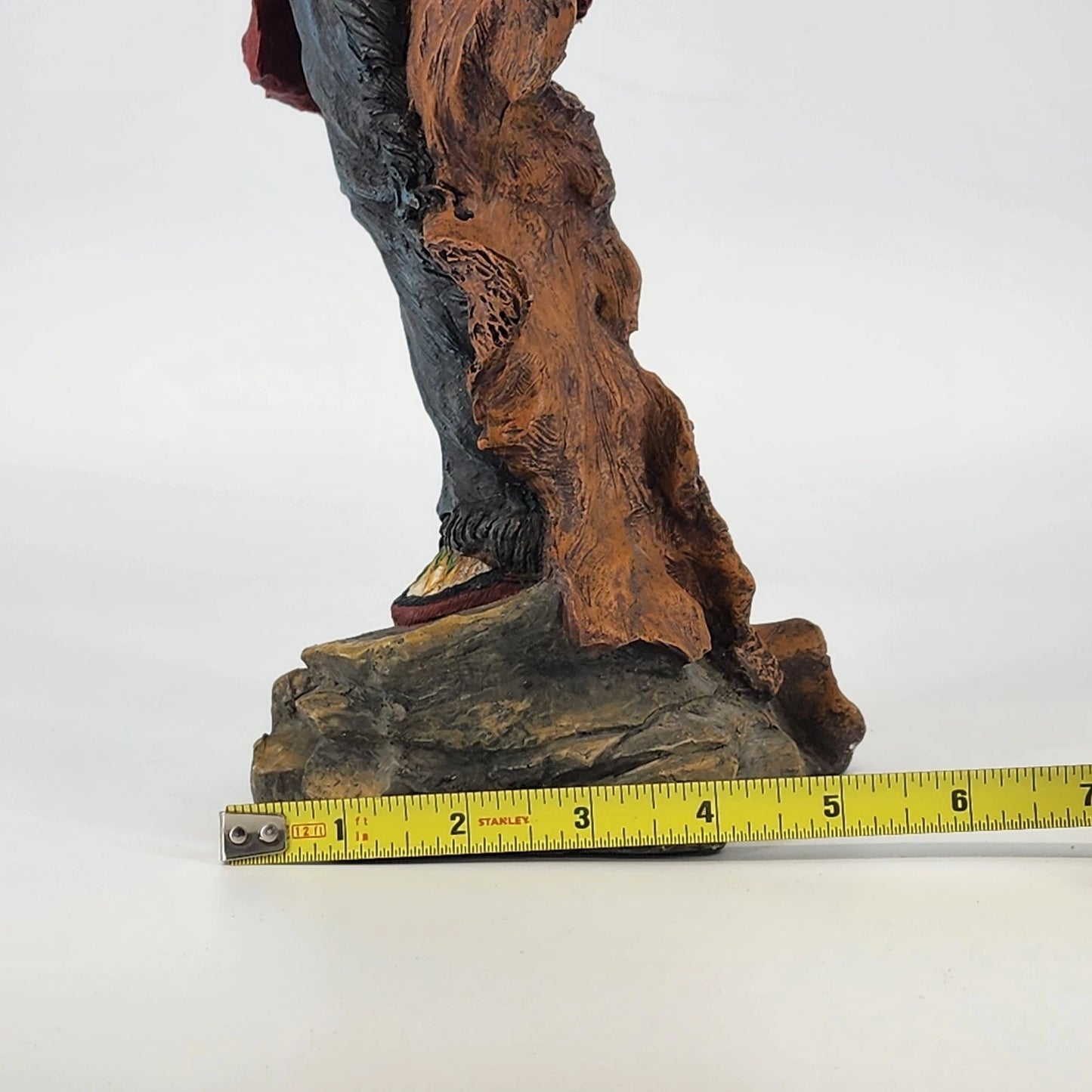 Native American Warrior Chief Statue Spear & Animal Hide Figurine Large 16.5"