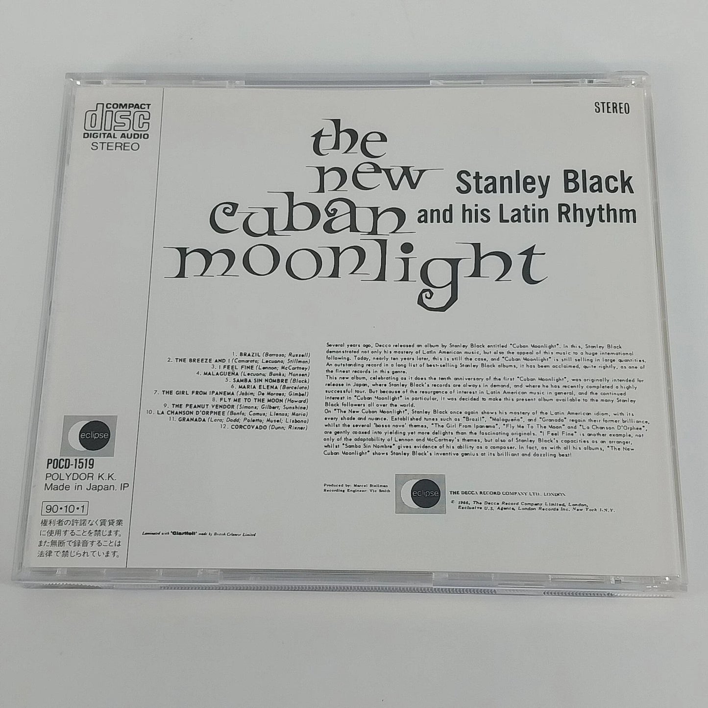 Stanley Black New Cuban Moonlight CD Japan POCD-1519 Latin Easy Listening