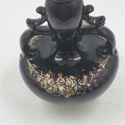Peters & Reed Pottery Garland Floral Dual Handle Squat Vase 9" Craft Art