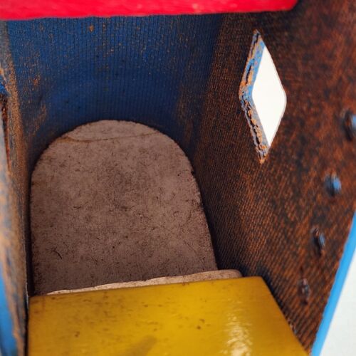 Original Playskool Blue Wooden Lacing Shoe Set Square Triangle Round Block Holes