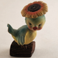 Inarco Bird on Log Figurine Japan Blue Yellow Porcelain Flower Hat 4¼" # E-1677