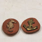 2 Handmade Brass Leather Pins Art Craft Scout Project Seahorse & Anchor 2" Vtg
