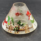 Yankee Candle Large Jar Shade Clear Crackle Glass Snowmen Cardinal Gold Trim