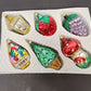 6 Kurt Adler Ornaments Box Set Mercury Blown Glass Christmas Vintage Columbia