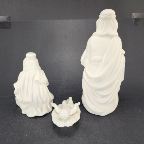 Home Accents 10 Piece Nativity Set Bisque White Ceramic 7½" Figurines with Box