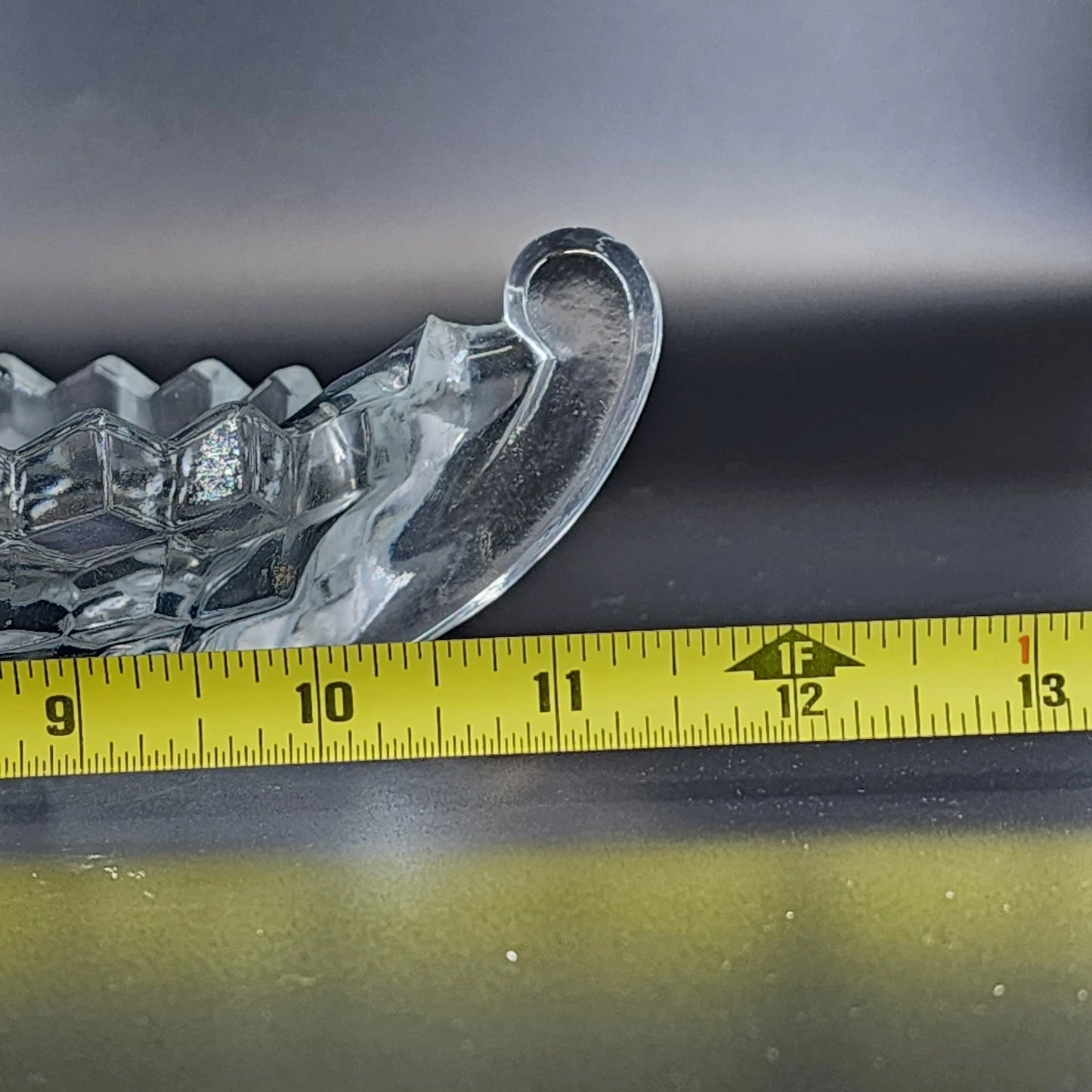 Fostoria American Relish Boat Divided Clear Glass Cubist Dish 11 Inch