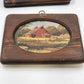 Set of 3 Old Country Farm Pictures Rustic Farmhouse Wall Art Mounted on Wood 12.5"x10.5"