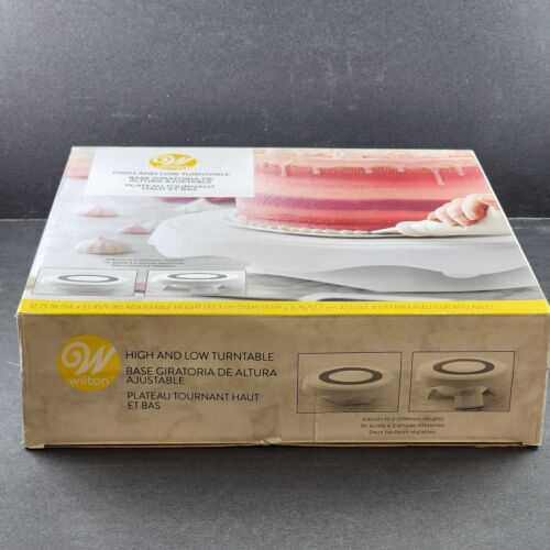 Wilton Cake Turntable Stand NIB High and Low Spinning Plastic 12.75" Diameter