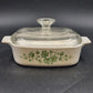 Corelle Callaway Ivy A-1-B11 Corning 1 Liter Casserole Dish & Lid 7" sq x 2"