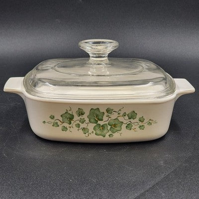 Corelle Callaway Ivy A-1-B11 Corning 1 Liter Casserole Dish & Lid 7" sq x 2"