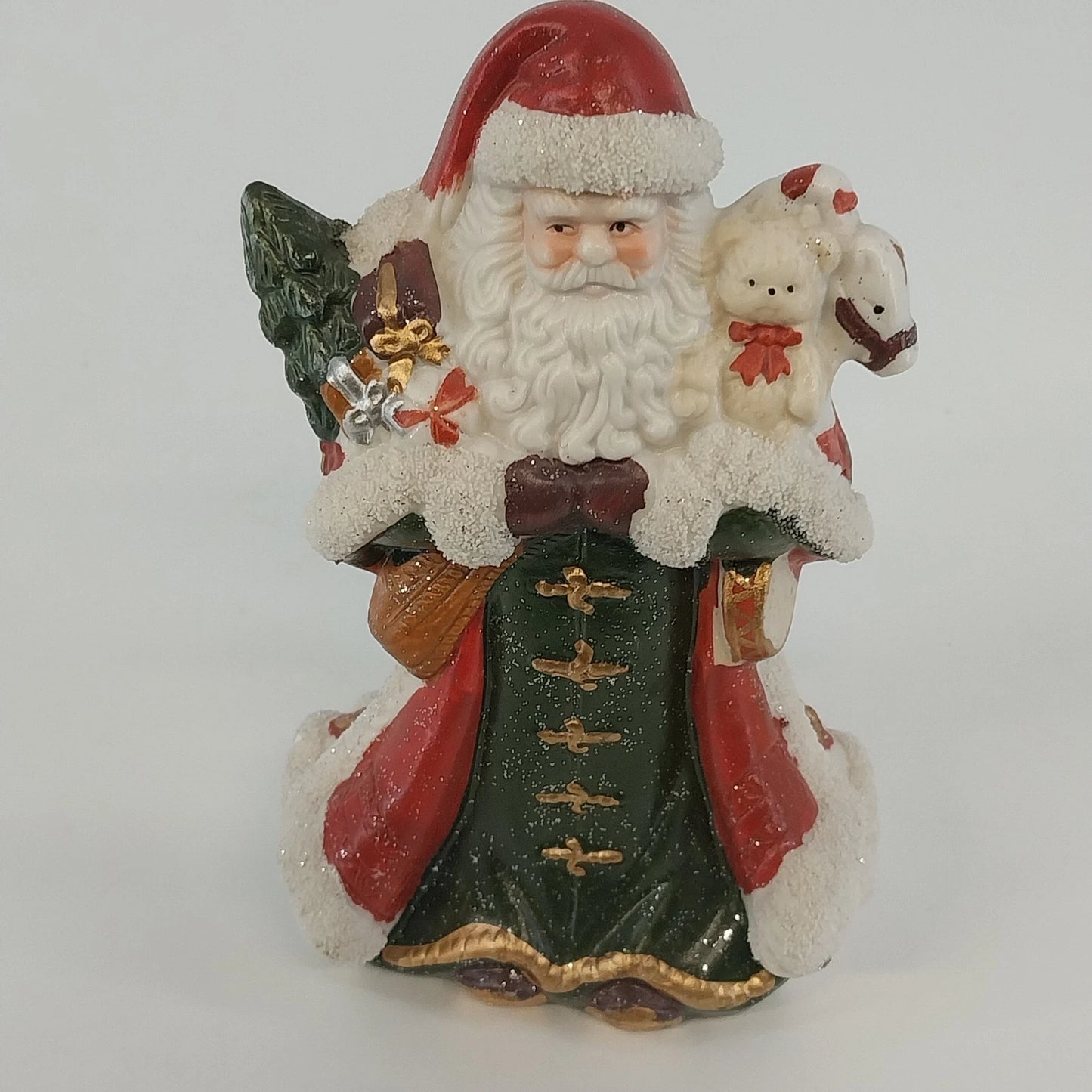 Santa Christmas Ceramic Figurine Tree Teddy Bear Candy Cane Holiday Decor 5.75"