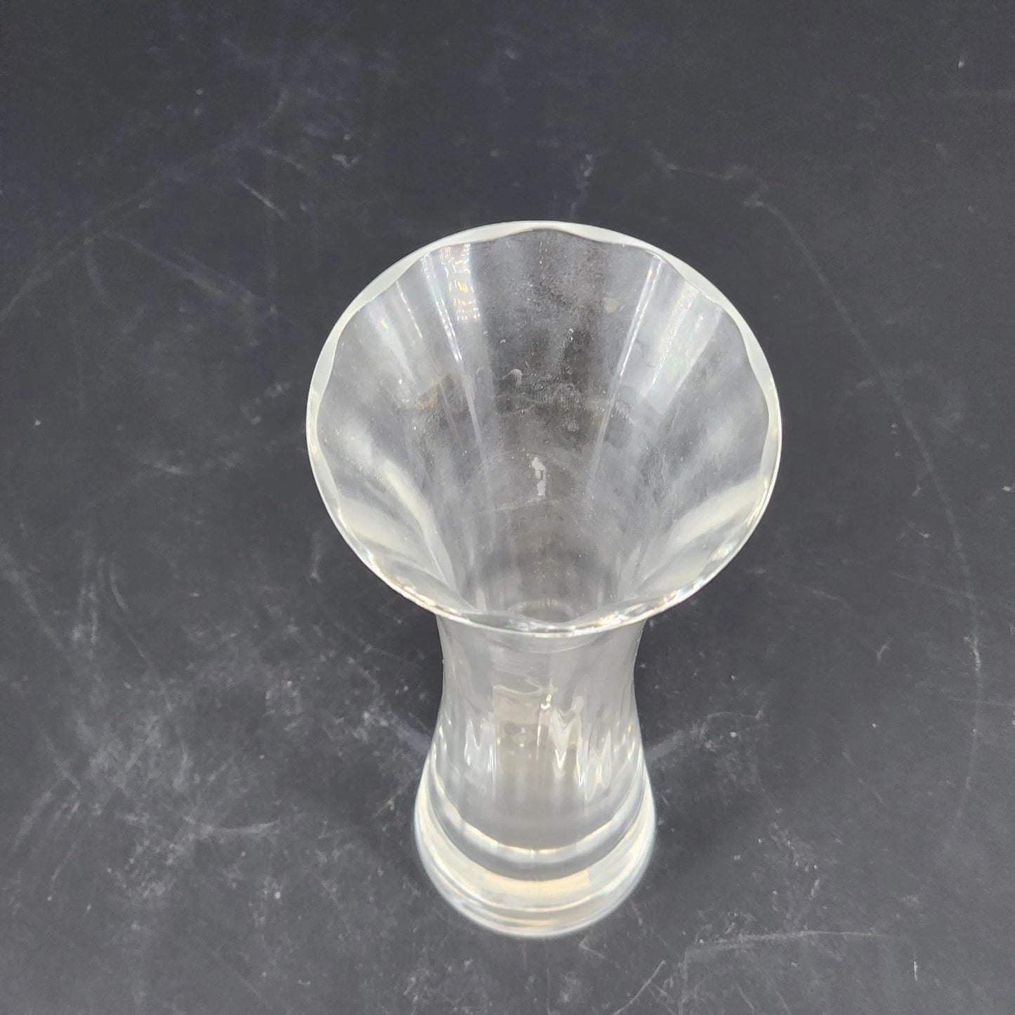 Vintage Lenox Optika Full Lead Crystal Bud Vase Clear Swirl 7 Inch