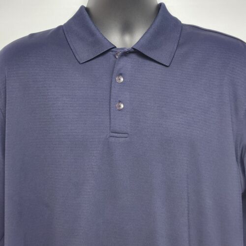 Tommy Armour Dri Logic Men's Size L Blue Golf Polo Short Sleeve Shirt Vintage