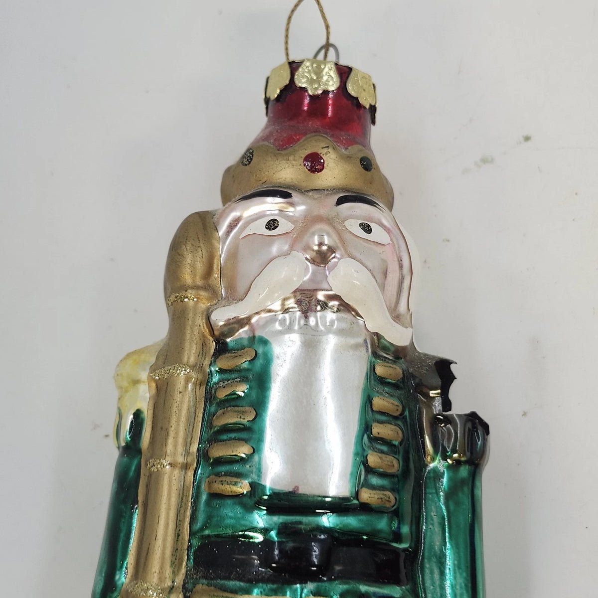 Blown Glass Nutcracker Soldier Christmas Ornaments 4 Piece 7.5" Hand Painted Vtg