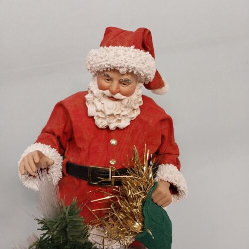 Santa's Christmas Glow Figurine Fiber Optic Clothtique Possible Dreams 15103 Box