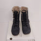Lauren Conrad Reese Black Faux Fur Combat Boots Womens Size 8