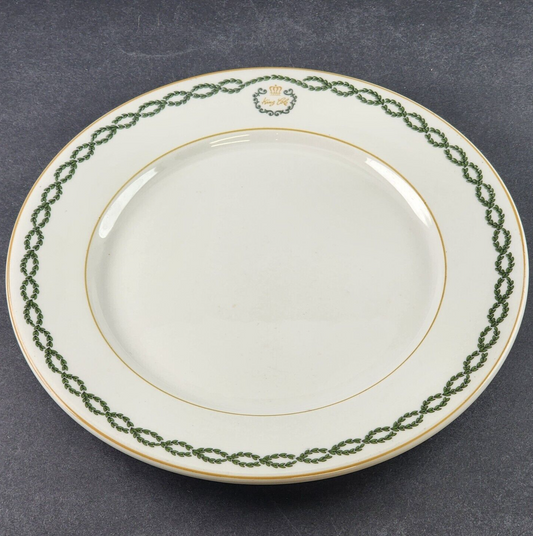 Shenango China King Cole Restaurant Dinner Plates White Green Anchor Hocking 11"