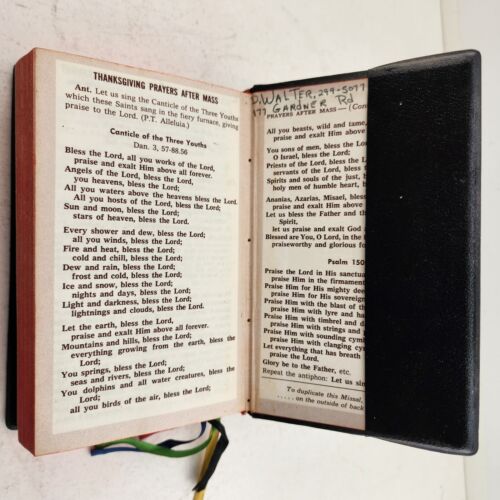 New Saint Joseph Daily Missal and Hymnal Vintage 1966 Black Vinyl Cover Catholic