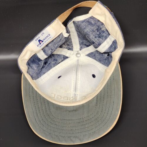 The Ridge At Castle Pines North Golf Cap Low Profile Leather Strapback Blue Hat