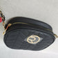 Rampage x-Body Ladies Shoulder Bag Quilted Black & Chain Strap Zipper Closure