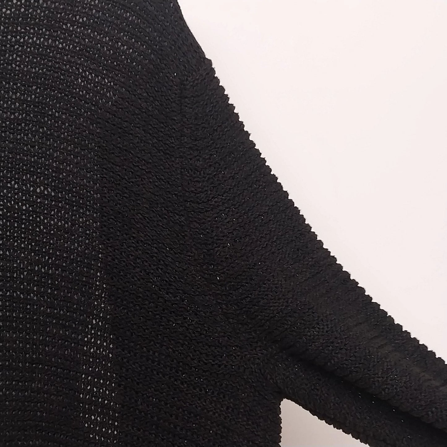 Laura Ashley Women's Black Open Front Knit Cardigan Sweater Medium Acrylic Nylon