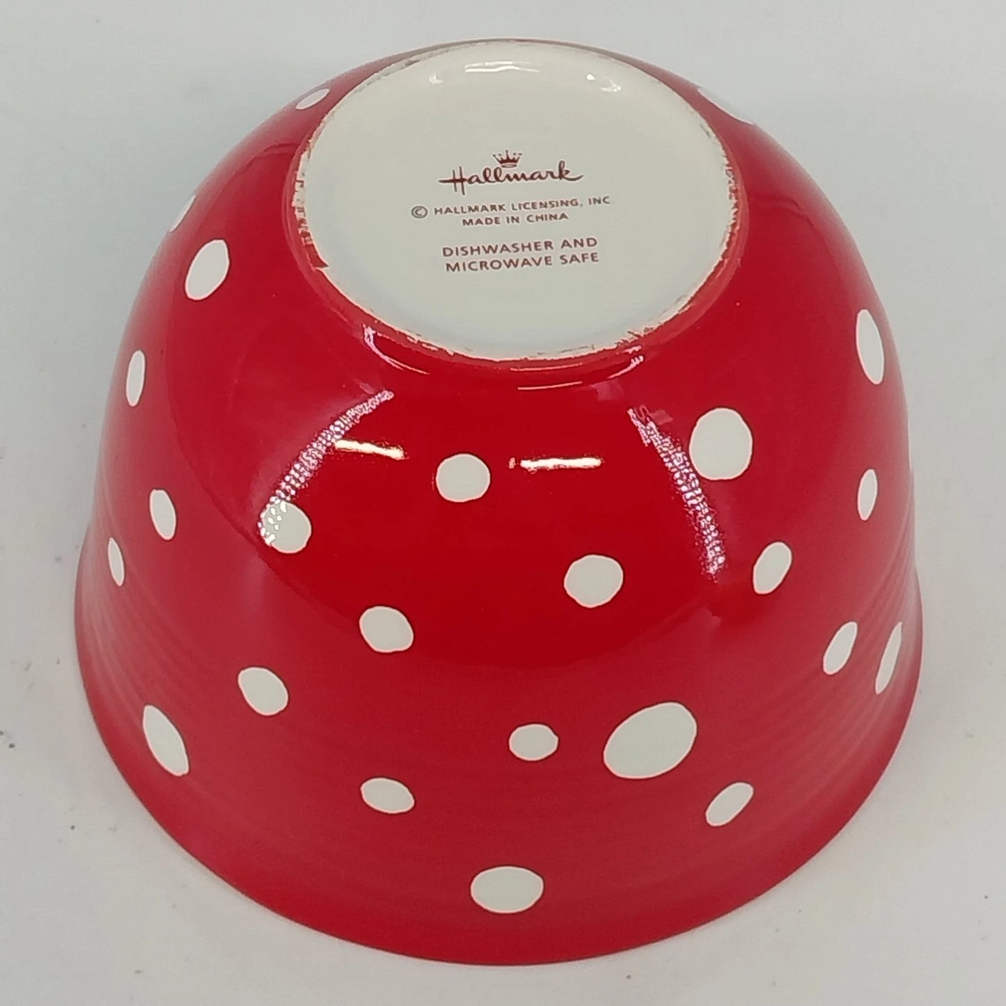 Hallmark Red Polka Dot Ceramic Mixing Bowl Farmhouse
