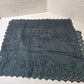 Green Cut Lace Linen Placemats Set of 4 Scalloped Edge Doily Style Vintage