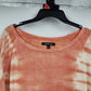 Relativity Women's Large Orange Cream Tie Dye Sweatshirt Tunic Long Sleeve India