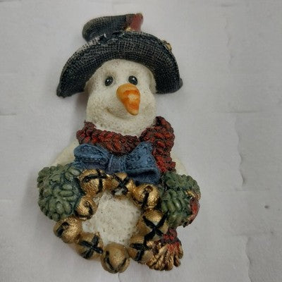 Boyds Bears Folkstone Collection JINGLES THE SNOWMAN Resin Brooch Pin Vintage