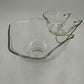 Tri-Top Chip Dip Serving Bowl Set Clear Glass Metal Bracket Indiana Glass Modern
