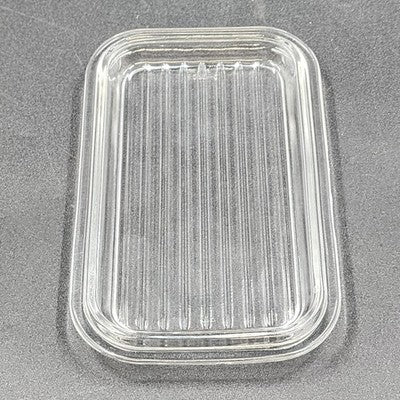 Pyrex 502-C Ribbed Lid Cover Clear Rectangle Glass Refrigerator Dish 6.8"x4.25"