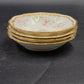4 Limoges Fruit Dessert Bowls 5.5" The Ardennes Pink Roses Gold Haviland France