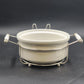 Simpson Ovenstone Casserole Dish with Lid & Silver Plated Serving Caddy 8" Vtg