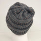 C C Cozy Confetti Beanie Dark Grey Knit Winter Hat Multi-Color Fleck One Size