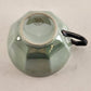 Victoria Czecho-Slovakia Tea Cup and Saucer in Green Multisided Lusterware