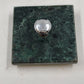 Green Marble Box Solid Walls Trinket Jewelry Storage with Lid 3.5" x 4" Vintage