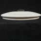 Enamel Ware Pot Lid ONLY White Black Metal Knob Vintage Cover Round 8-5/8" OD