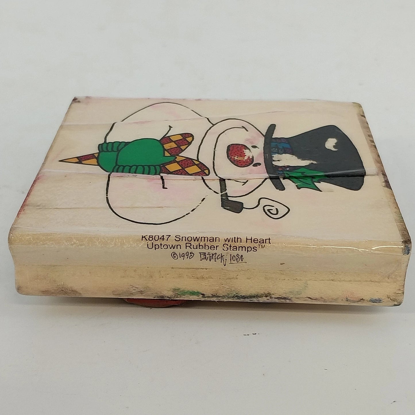Vintage Christmas Wooden Rubber Stamp Set Snowman Tree Crafts