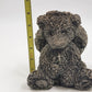 Angel Bear Brown Concrete Statue Halo Wings Cross Garden Decor 6"