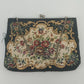 Walborg Floral Tapestry Clutch Purse Kiss Lock Chain Strap Hong Kong Vintage