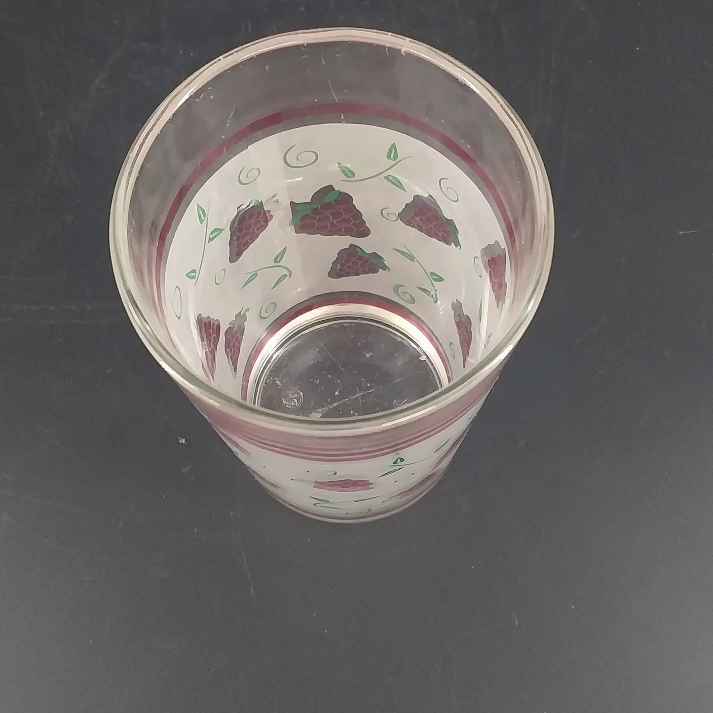 Berney-Bond Floral Glass Tumblers Set 8 Sunflower Rose Magnolia Grape 10oz Vtg
