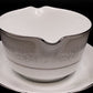 Noritake Tahoe Contemporary Fine China Gravy Boat w Underplate White Flowers 3"h