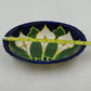 Talavera Calla Lilies Mexico Hand Painted Oval Bowl Art Pottery Signed Mexico Q