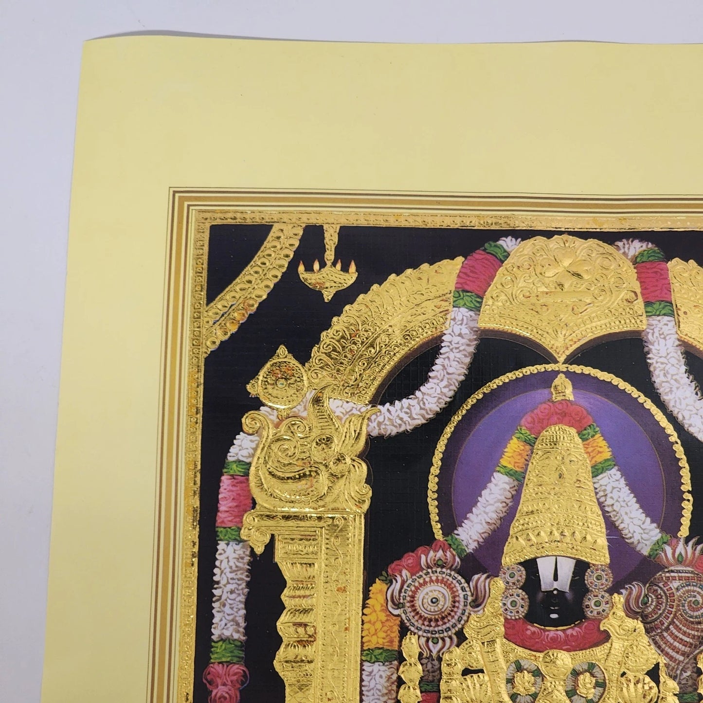 Tirupati Balaji Venkateswara Swamy Art Print Gold Leaf Embossed 13"x19" Poster