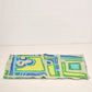Set of 4 Dinner Napkins Cloth in Blue Green Abstract Geometric Pattern 16.5"long
