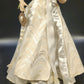 Ben Franklin Porcelain Bride Doll Brunette Blue Eyes Satin Lace Gown 21" Vintage